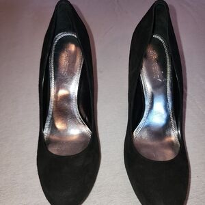 Bakers Elegant Black Suede Heels